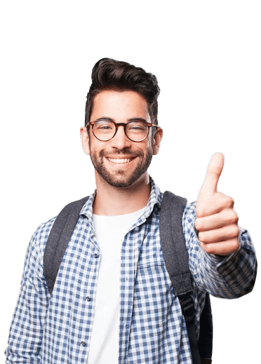 Student giving thumbs up